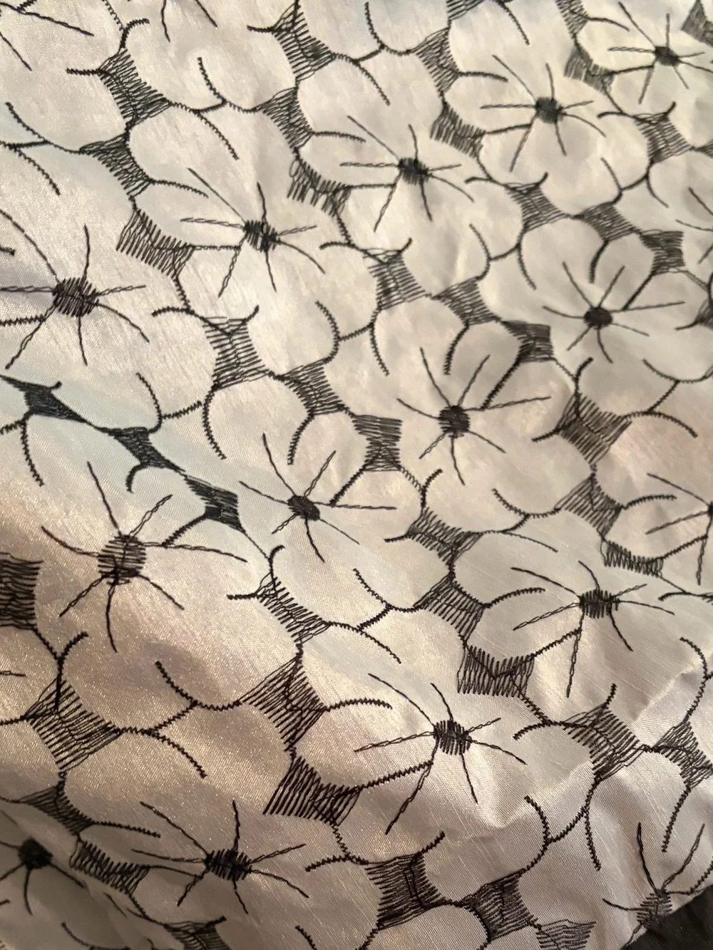 Elegant Gray Floral Shower Curtain Panel with Black Trim